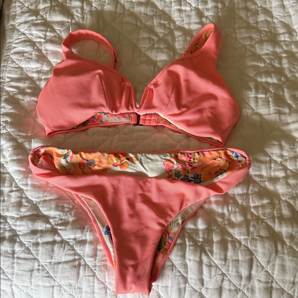 Maaji Coral Textured Bikini with Floral Lining